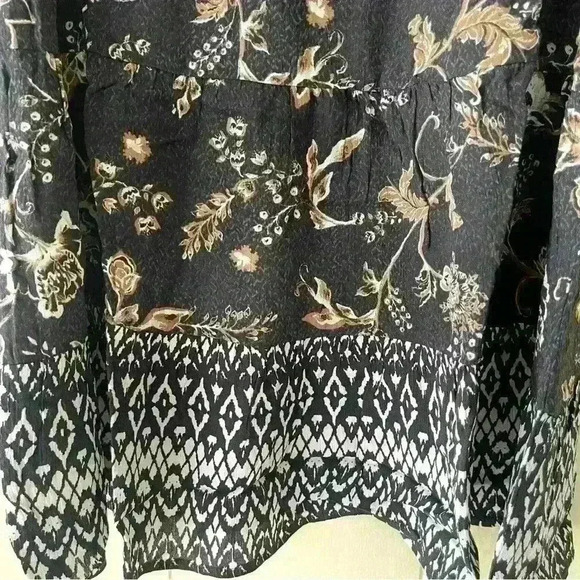 Style & Co Petite Gauze Tired Shift Dress Black Floral Size PXL NWT Bohemian - Picture 7 of 14